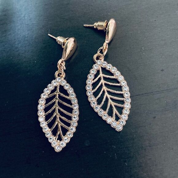 NWT 3-pair Gold Crystal Jeweled Earrings Lot - Picture 4 of 7